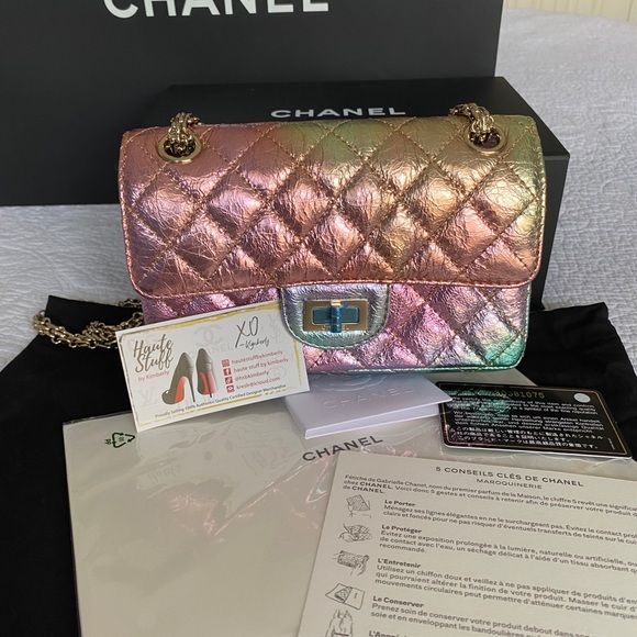 ‼️SOLD‼️NEW 20A CHANEL REISSUE 2.55 RAINBOW MINI - Picture 3 of 14